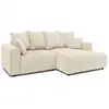 Image de Bobochic canapé d'angle fixe enjoy velours côtelé beige angle droit ENJOY