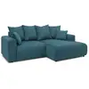 Image de Bobochic canapé d'angle fixe enjoy velours côtelé bleu foncé angle droit ENJOY
