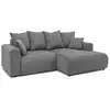 Image de Bobochic canapé d'angle fixe enjoy velours côtelé gris foncé angle droit ENJOY