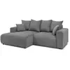 Image de Bobochic canapé d'angle fixe enjoy velours côtelé gris foncé angle gauche ENJOY
