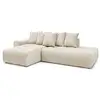 Image de Bobochic canapé d'angle fixe mont-blanc velours beige angle gauche MONT-BLANC
