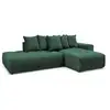 Image de Bobochic canapé d'angle fixe mont-blanc velours vert angle droit MONT-BLANC