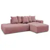 Image de Bobochic canapé d'angle fixe mont-blanc velours rose angle droit MONT-BLANC