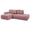 Image de Bobochic canapé d'angle fixe mont-blanc velours rose angle gauche MONT-BLANC