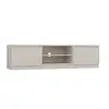 Image de Tivoli - meuble tv style moderne beige - 140x40x36cm - 2 niches + 2 portes - rangement matériel téléaudio