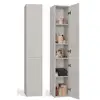 Image de Komma - meuble salle de bain 2 portes beige - 31x30x174 cm - colonne rangement sdb