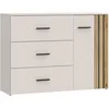 Image de Commode - Waikato - 3 Tiroirs - 1 Porte - Blanc - 119,9 X 41,3 X 89,7 Cm