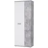 Image de Armoire A Chaussures Misca - Style Contemporain Effet Béton Et Blanc Mat - L 69 Cm