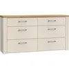 Image de Commode - Nelleke - 6 Tiroirs - Sable / Bois - L156,3 X P41,3 X H83,1 Cm