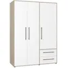 Image de Armoire - Chêne Sonoma / Blanc mat - 3 portes - L1444 x P588 x H200cm - MOKKARIS