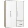 Image de Armoire de chambre - mokkaris - chene sonoma blanc mat - 3 portes - 144,4 x 58,8 x 200,1