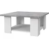 Image de Table basse PILVI - Blanc et béton clair - Contemporain - L 67 x P 67 x H 31 cm