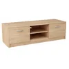 Image de Meuble TV Chêne de Sonoma - Banc TV Table TV avec 2 portes et 2 étagères - 120 x 41 x 36 cm