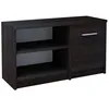 Image de Meuble TV Wengé - Banc TV Table TV avec porte et 2 étagères - 98 x 35 x 42 cm