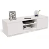 Image de Meuble TV Blanc - Banc TV Table TV avec 2 portes et 2 étagères - 120 x 40 x 36 cm