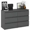 Image de Commode 6 tiroirs   style contemporain   gris   100 x70x33,5 cm - chifonnier loft KSH_SZMSZM