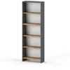Image de Bibliothèque de bureau Wotan en chêne gris 60 cm 5 étagères étagère à jouets Loft