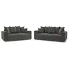 Image de Bobochic ensemble canapé droit fixe 3 + 2 places envy velours côtelé gris foncé ENVY