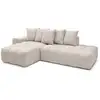 Image de Bobochic canapé d'angle fixe mont-blanc tissu beige angle gauche MONT-BLANC