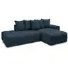 Image de Bobochic canapé d'angle fixe mont-blanc tissu bleu foncé angle droit MONT-BLANC