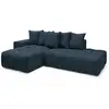 Image de Bobochic canapé d'angle fixe mont-blanc tissu bleu foncé angle gauche MONT-BLANC