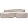 Image de Bobochic canapé d'angle fixe rousseau tissu chiné beige angle droit ROUSSEAU