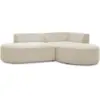Image de Bobochic canapé d'angle fixe rousseau velours côtelé beige angle droit ROUSSEAU