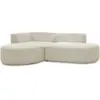 Image de Bobochic canapé d'angle fixe rousseau velours côtelé beige angle gauche ROUSSEAU