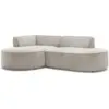 Image de Bobochic canapé d'angle fixe rousseau tissu texturé beige angle gauche ROUSSEAU