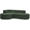 Image de Bobochic canapé d'angle fixe rousseau tissu chiné vert angle gauche ROUSSEAU