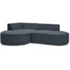Image de Bobochic canapé d'angle fixe rousseau tissu chiné bleu foncé angle gauche ROUSSEAU