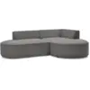 Image de Bobochic canapé d'angle fixe rousseau tissu chiné gris foncé angle droit ROUSSEAU