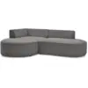 Image de Bobochic canapé d'angle fixe rousseau tissu chiné gris foncé angle gauche ROUSSEAU