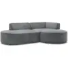 Image de Bobochic canapé d'angle fixe rousseau tissu texturé gris foncé angle droit ROUSSEAU