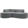 Image de Bobochic canapé d'angle fixe rousseau tissu texturé gris foncé angle gauche ROUSSEAU