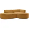 Image de Bobochic canapé d'angle fixe rousseau tissu texturé jaune angle droit ROUSSEAU