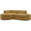 Image de Bobochic canapé d'angle fixe rousseau tissu texturé jaune angle gauche ROUSSEAU