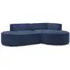 Image de Bobochic canapé d'angle fixe rousseau tissu texturé bleu foncé angle droit ROUSSEAU