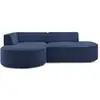 Image de Bobochic canapé d'angle fixe rousseau tissu texturé bleu foncé angle gauche ROUSSEAU