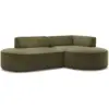 Image de Bobochic canapé d'angle fixe rousseau tissu texturé vert angle droit ROUSSEAU