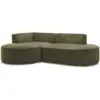 Image de Bobochic canapé d'angle fixe rousseau tissu texturé vert angle gauche ROUSSEAU