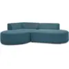 Image de Bobochic canapé d'angle fixe rousseau velours côtelé bleu foncé angle gauche ROUSSEAU