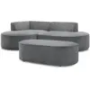 Image de Bobochic canapé d'angle fixe rousseau tissu texturé avec pouf gris foncé angle gauche ROUSSEAU