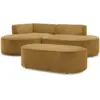 Image de Bobochic canapé d'angle fixe rousseau tissu texturé avec pouf jaune angle gauche ROUSSEAU