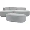 Image de Bobochic canapé d'angle fixe rousseau velours côtelé avec pouf gris clair angle gauche ROUSSEAU