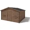 Image de Abri De Jardin En Bois - 16m2 - 4x4m - Traité - Ep. 28mm - Couleur: Marron - Altanka