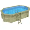 Image de Piscine En Bois Nemo 5.79 X 3.49 - H.1.45 M, Bleu Pâle, Fixations À Sceller - Altanka