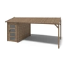 Image de Abri De Jardin En Bois - 1.5x3 M Avec Extension De 4x2.76 M - 15.56 M²- Traité - Altanka