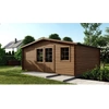 Image de Abri De Jardin En Bois - 25m2 - 5x5m - Traité - Ep. 28mm - Couleur: Marron - Altanka
