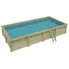 Image de Piscine En Bois Aqua 8.5 X 4.35 - H.1.45 M, Gris Clair, Fixations À Sceller - Altanka